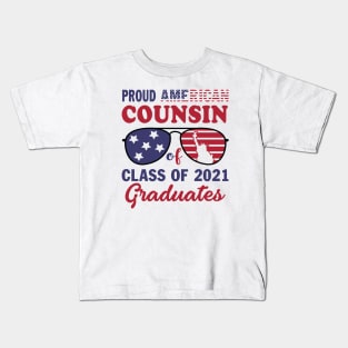 Mens Proud American Cousin Of A Class Of 2021 Graduate Patriot Kids T-Shirt